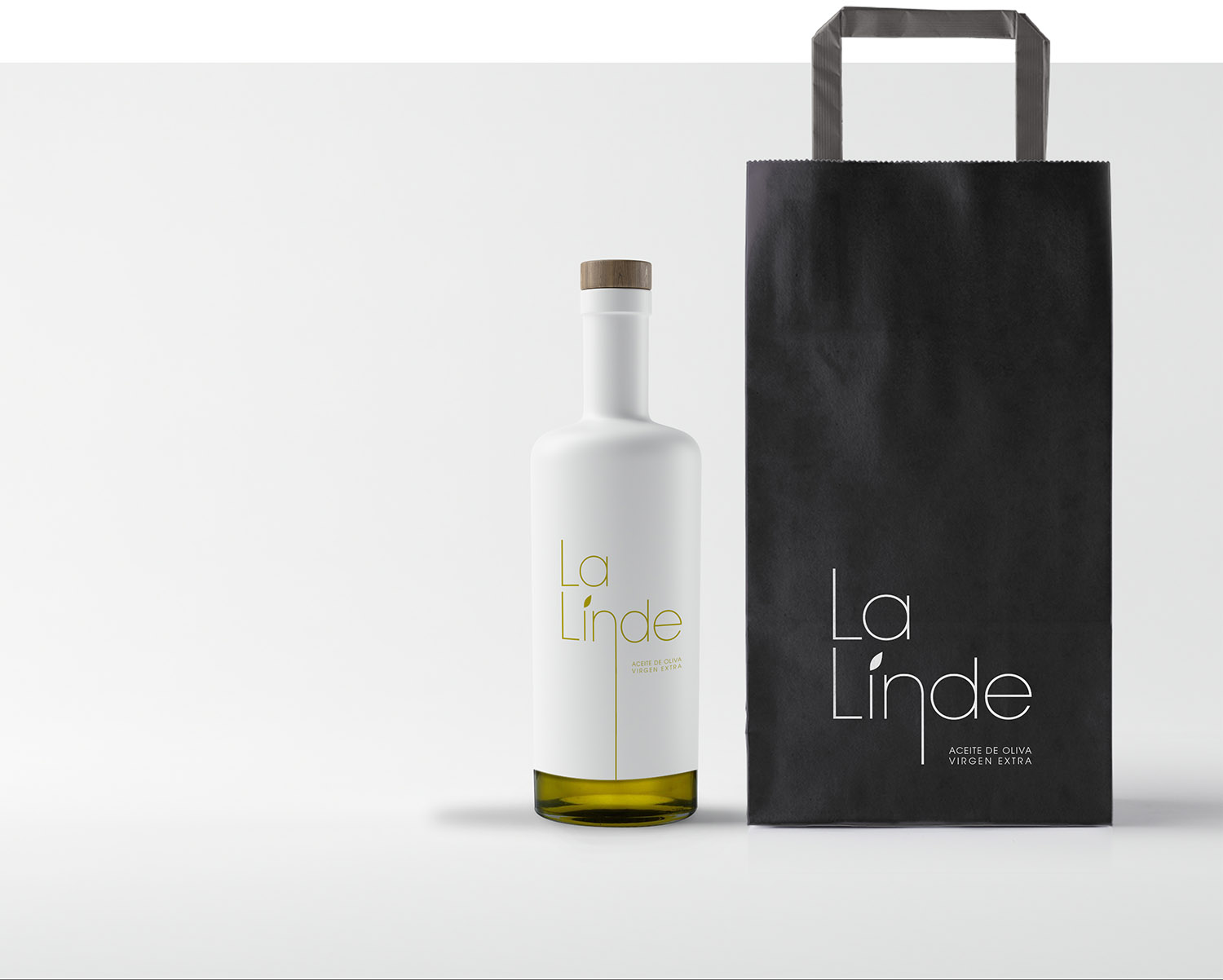 bolsa y botella aove aragones diseño la linde packaging Zaragoza